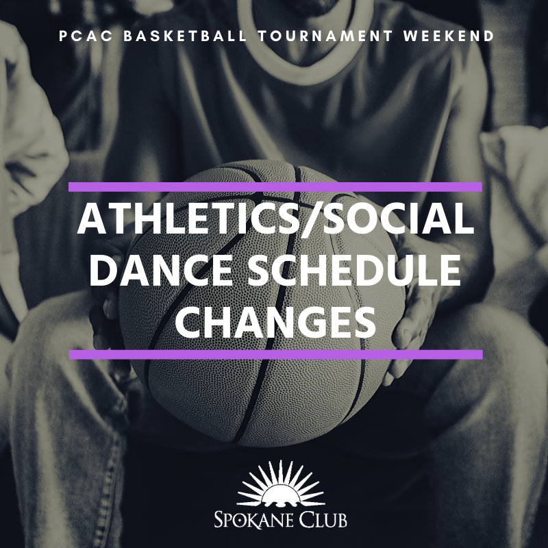 SpokaneClub's tweet image. Just a reminder!
Our Elite Basketball Program is hosting the Pacific Coast Athletic Club (PCAC) Basketball Tournament this weekend. 
Changes to the Downtown Schedule tomorrow:
9:00 am BODY PUMP – CANCELLED
10:15 am Yoga – Studio B
11:30 am Social Dance Practice – Studio B