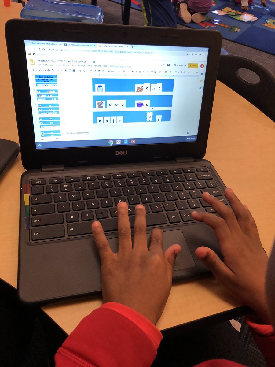 KalbaughsKids's tweet photo. Kindergarteners can use Google Classroom, too! This week we learned how to make CVC words on our chromebooks! @R2Littles @langfordlabs #R2Littles https://t.co/nu6DKnBbiD