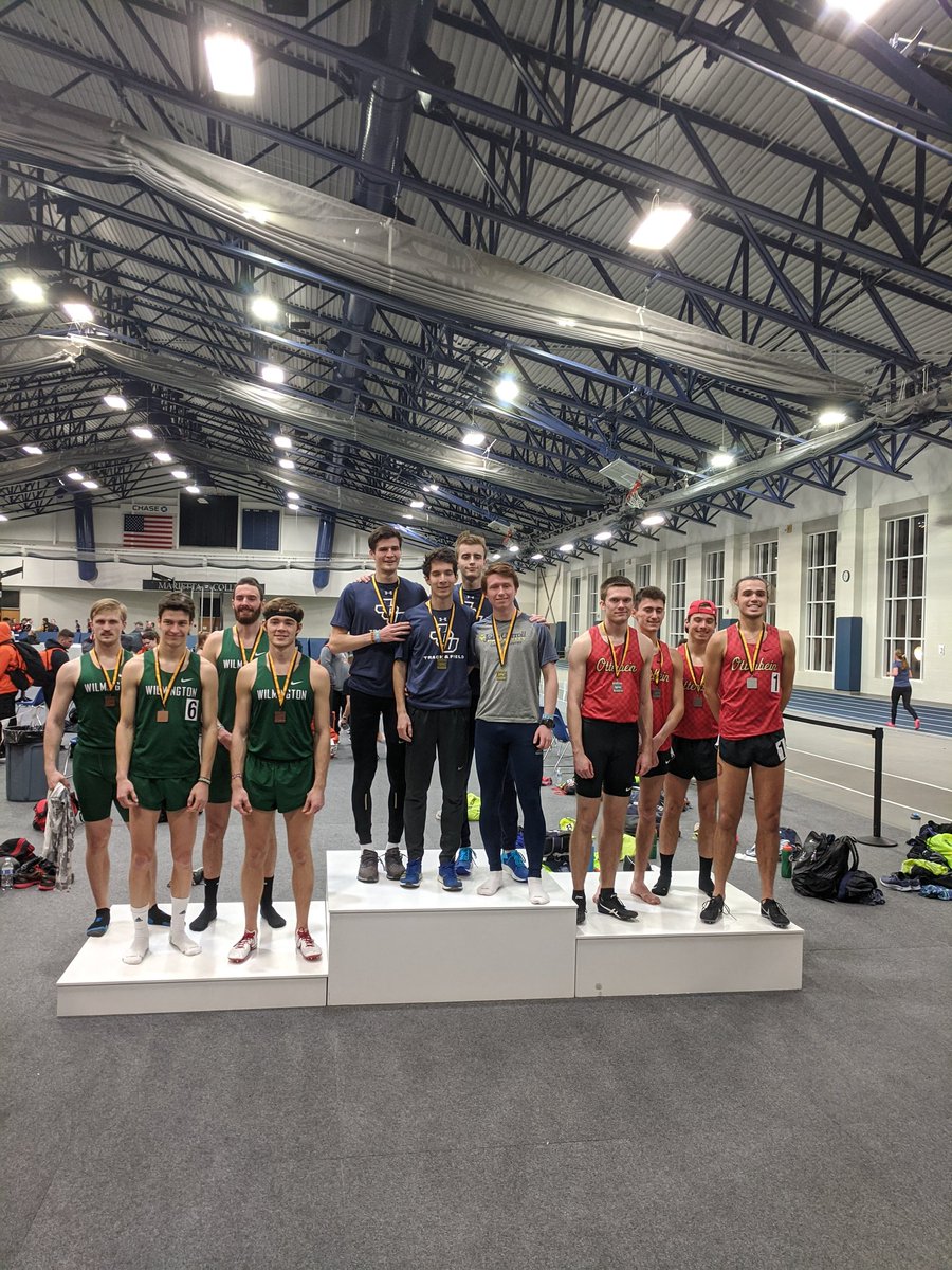 Men's DMR finishes 3rd to make All OAC. Team of Taton Bertsch, AJ Koch, Josh Cyrus,  and Simon Heys 10:34.71