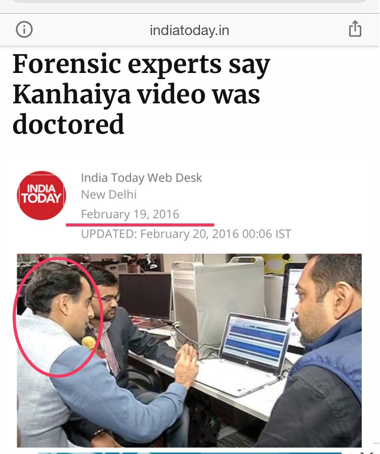 pokershash's tweet photo. Back in 2016, @rahulkanwal with so called “forensic experts” had checked Kanhaiya’s videos and had called them ‘doctored’. Zee News was heavily criticized after that. But those videos turned out to REAL. Rahul never apologised for his lie. https://t.co/k65fiCuOfI