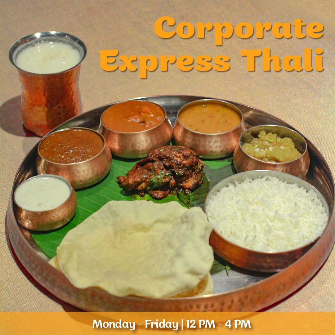 TalliTurmeric's tweet photo. Treat yourself and your colleagues to a nutritious meal with our special #CorporateExpressThali, featuring North Indian and South Indian specialties, to give you a wholesome meal experience, on-the-go!

Monday -Friday | 12 PM - 4 PM 

Visit or order from Zomato &amp; Swiggy https://t.co/uzqOTkfTR7