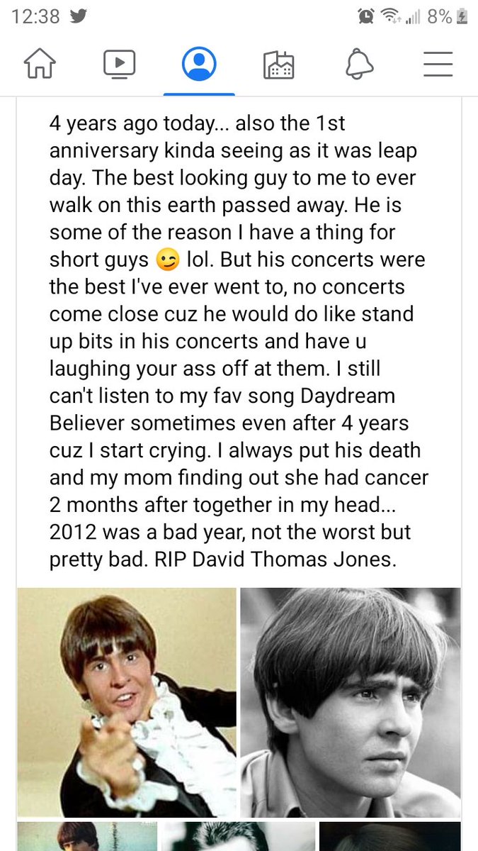 Sleepyjean67's tweet photo. 8 years now. I wrote this 4 yrs ago 😭😭😭 #ripdavyjones #davyjones #themonkees @TaraElizabeth24 https://t.co/zR7H7i1jLa