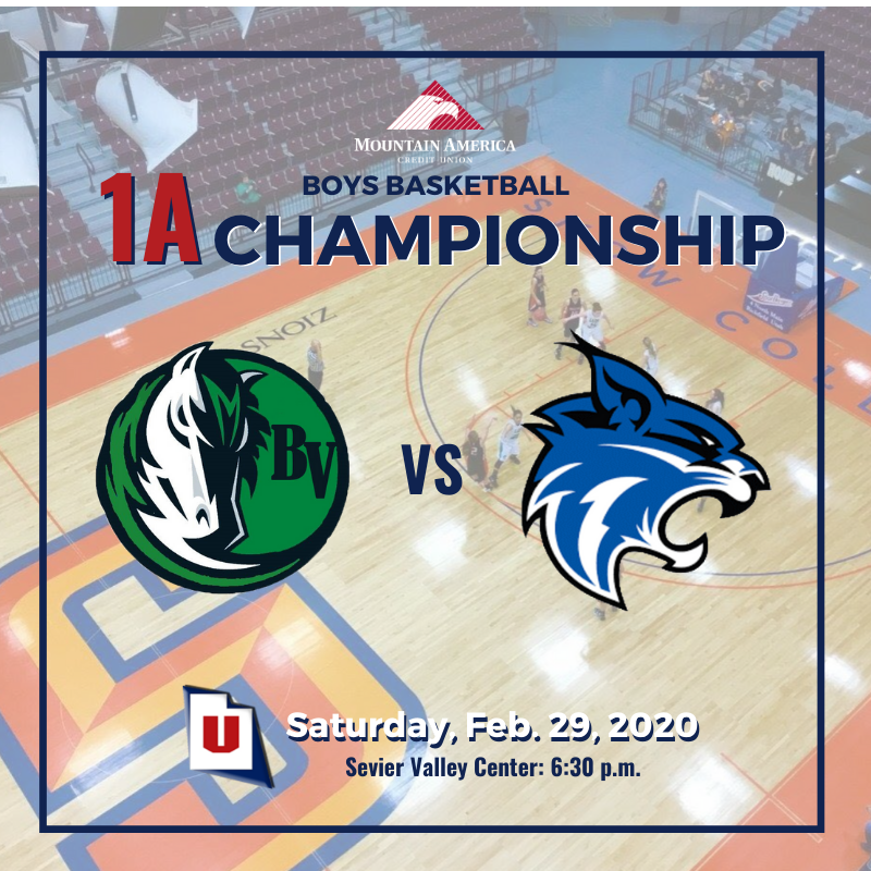 UHSAAinfo's tweet photo. .@SnowCollege hosts Saturday's @MountainAmerica 1A championship games. Bryce Valley faces @phssbo17 in the boys title game, while @RichHighUtah takes on @MHSTIGERS1915 in the girls championship. #MyReasonWhy https://t.co/hrp62KF39i