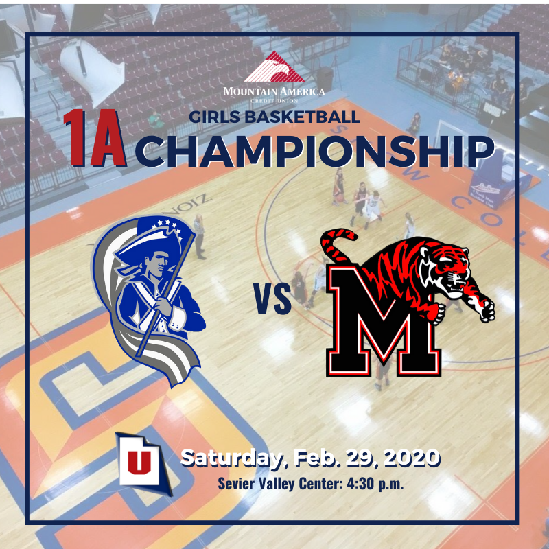 UHSAAinfo's tweet photo. .@SnowCollege hosts Saturday's @MountainAmerica 1A championship games. Bryce Valley faces @phssbo17 in the boys title game, while @RichHighUtah takes on @MHSTIGERS1915 in the girls championship. #MyReasonWhy https://t.co/hrp62KF39i