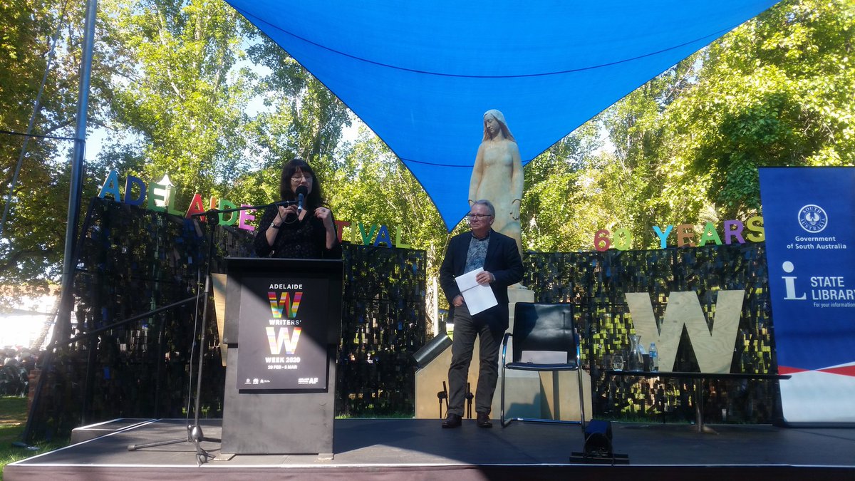 SLSA's tweet photo. Novelist Gail Jones wins the Fiction Award for her novel ‘The Death of Noah Glass’. Gail is one of Australia’s most celebrated writers. Her work has been translated into twelve languages and awarded several prizes in Australia. #AFAL #adlww #AdelWritersWeek https://t.co/CDgqGnjuI5