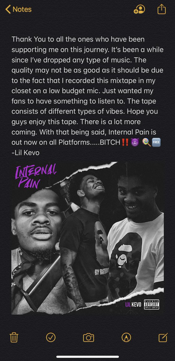 LilKevo252's tweet photo. INTERNAL PAIN OUT NOW ON ALL PLATFORMS‼️‼️😈📀 https://t.co/2luiJppNPl