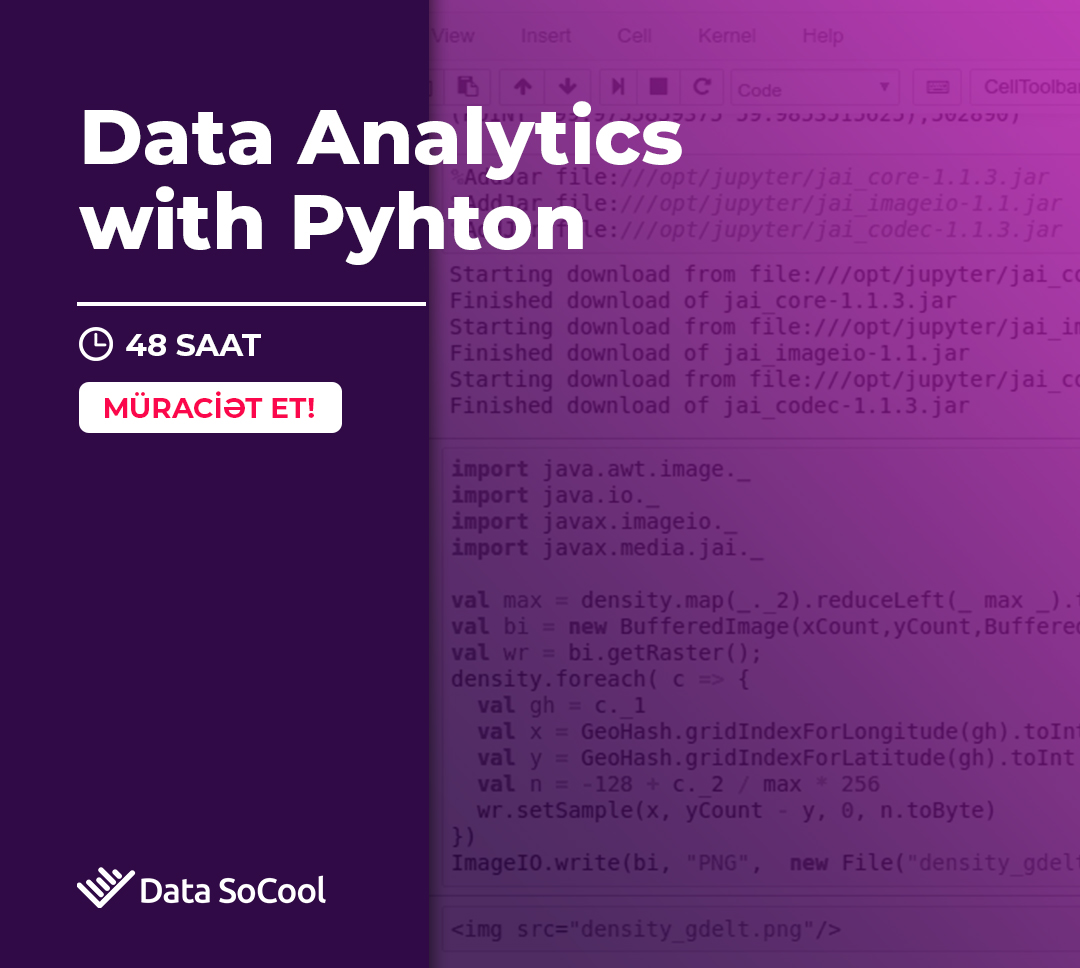 Python ilə Data Analitikası dərslərinin növbəti qrupları üçün qeydiyyat elan olunur! 📊

datasocool.com/az/telim/pytho…

#DataÖyrən #PythonÖyrən #PythonDataAnalystOl #LearnData #DataAzerbaijan #DataSoCool #DataAnalytics #PeşəkarDataTəhsili