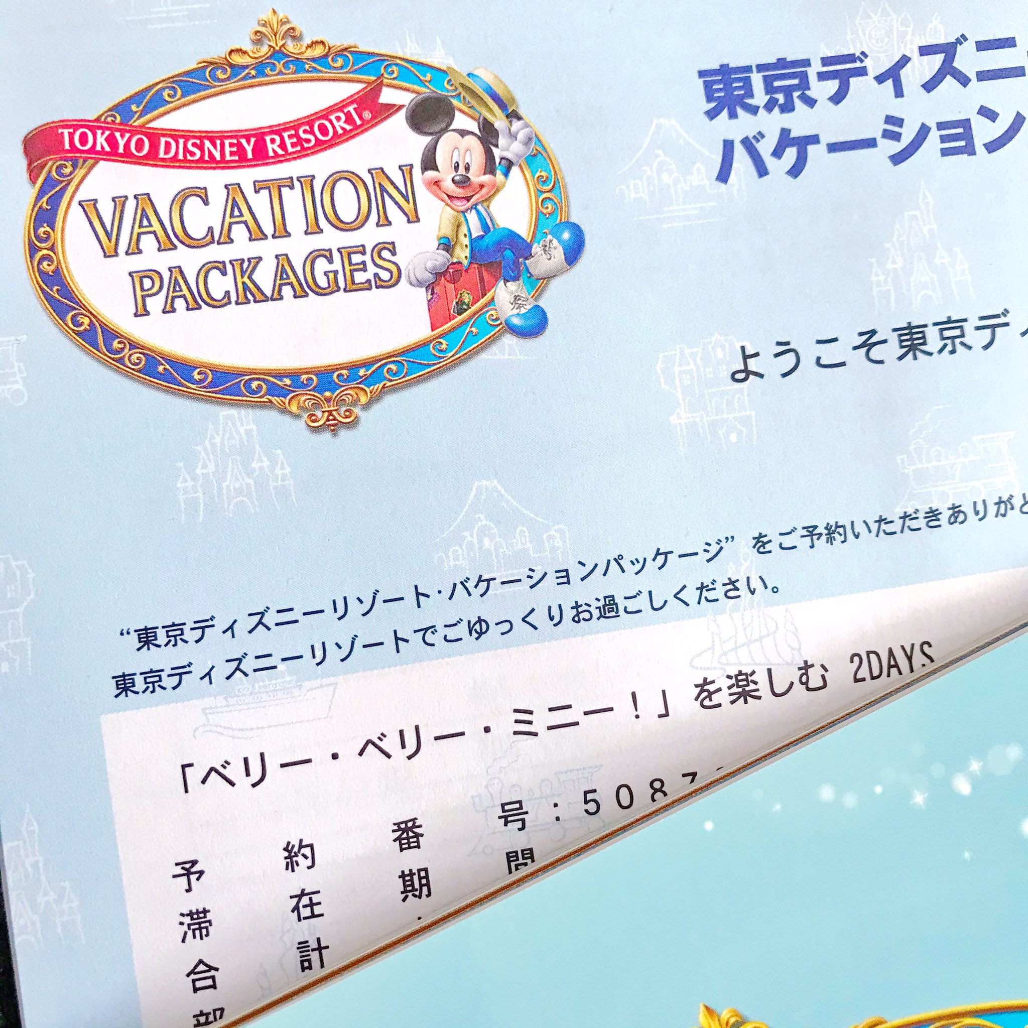 バケーションパッケージ 予約