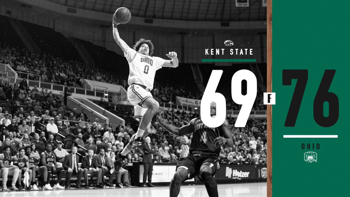 OhioMBasketball's tweet image. PUT THIS ONE IN THE BOOKS FOR THE BOBCATS!

Ohio beats Kent State, 76-69, on Senior Night!

#BleedGreen