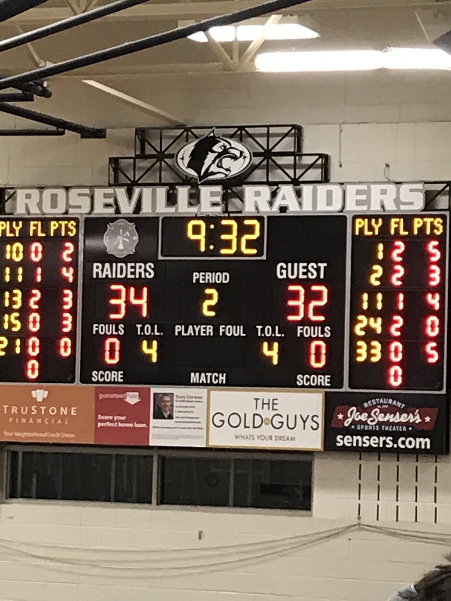 The Guests are a couple short at half.  Pretty rough going early.    Look for another Herzog ankle-break video coming soon to YouTube!