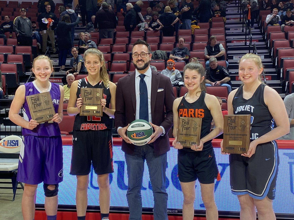 IHSAState's tweet photo. π @hellocountry Three-Point Showdown Class 2β£A Finals π
π₯ Emma Jay, JCA 9β£
π₯ Katelyn Littleton, Paris 7β£
π₯ Sarah Carstensen, Timothy Christian 6β£
π
Austyn Jansen, Breese Central 5β£
π Emma Jay wins 2β£A, advances to March 29 Queen of the Hill!
#TakeSimpleSteps #IHSA https://t.co/v4ArbH9naO