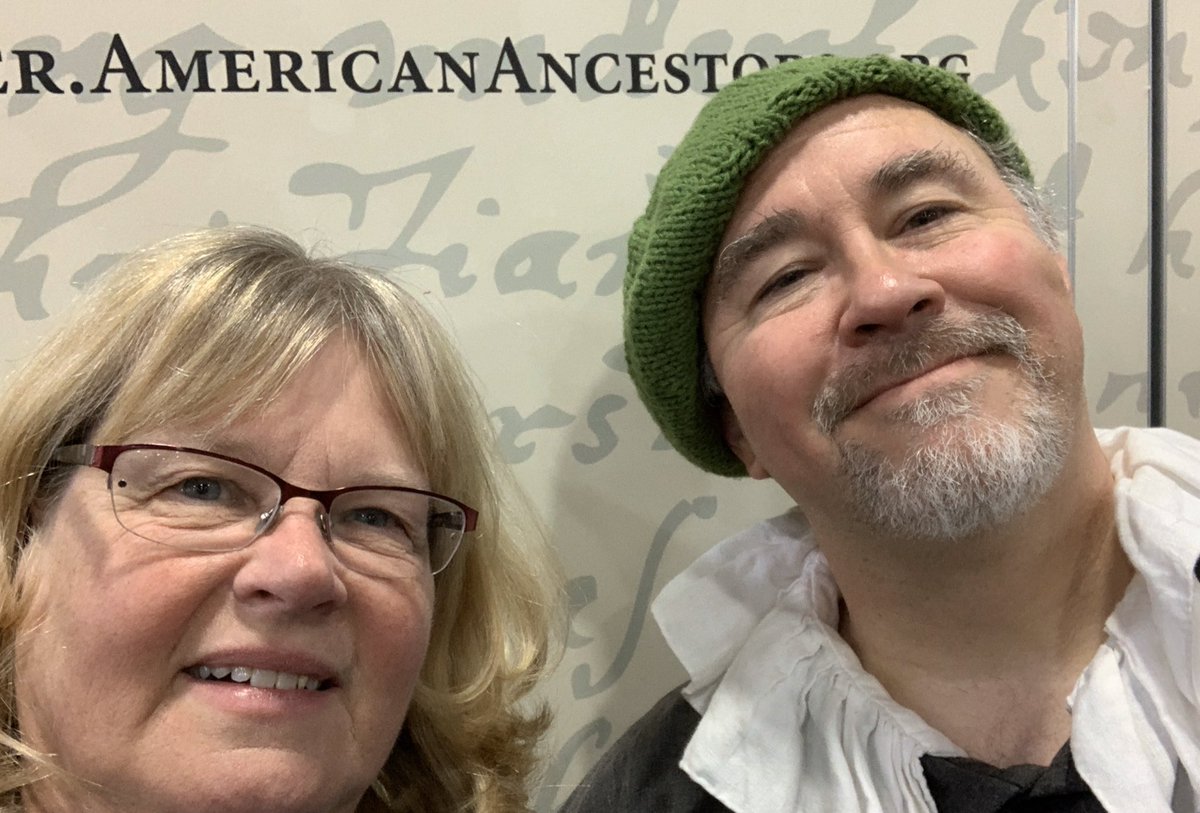 PeggySJude's tweet image. In honor of the 400th anniversary of theMayflower Landing I had to get a photo with #PilgrimDave of @AncestorExperts