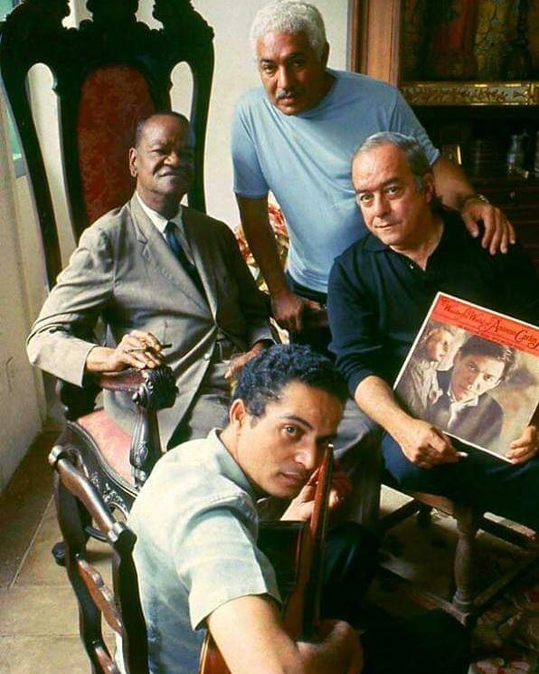 Baden Powell, Pixinguinha, Dorival Caymmi e Vinicius de Moraes, em 1965. Foto de David Zingg
