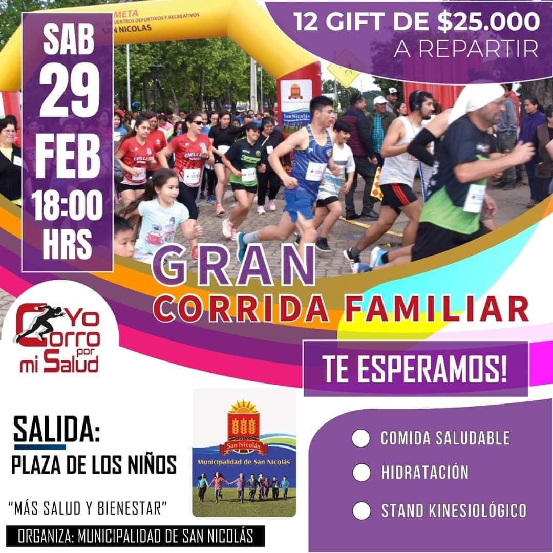 3RunnersChillan's tweet photo. Mañana sábado 29, gran corrida familiar del mes en San Nicolás.
Te esperan desdeas 18:00 horas en la plaza de armas de la ciudad ;) https://t.co/Q9d5yXBtDR