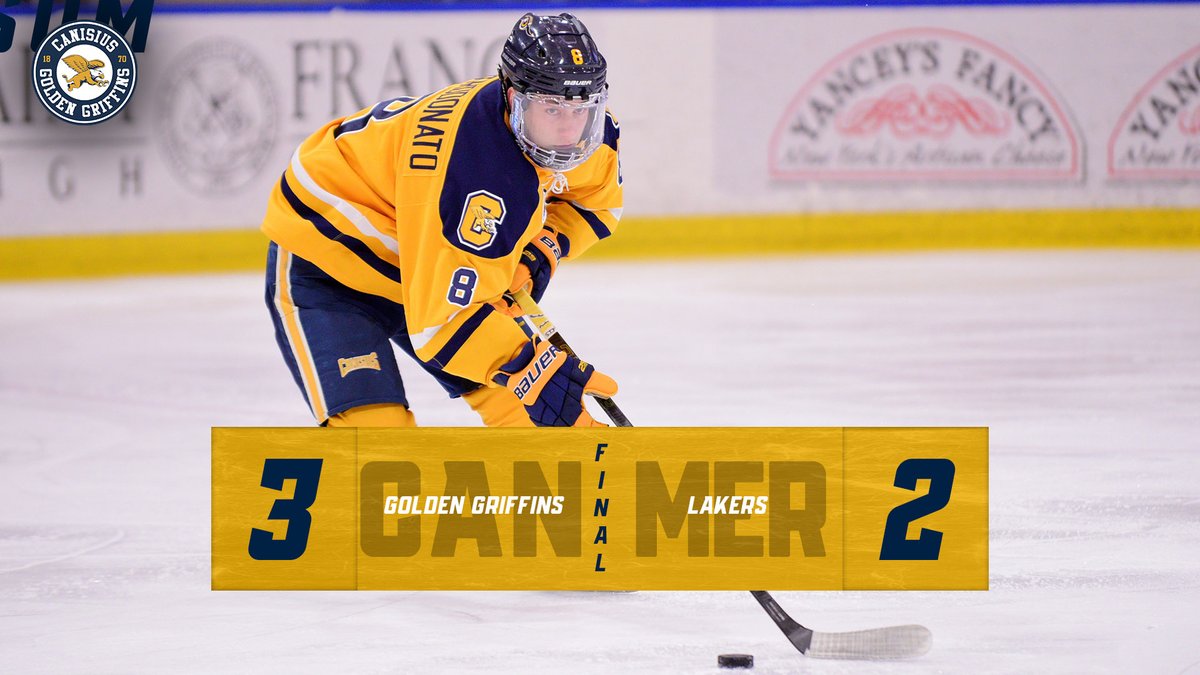 FINAL | Canisius takes the series opener versus Mercyhurst thanks to a pair of goals from Keaton Mastrodonato and a tally from Matt Hoover 

The same two teams are back at it tomorrow in Erie in a 7:05 p.m. puck drop