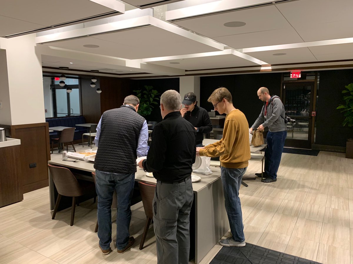 Fueling up for #SCHackathon with one of Chicago’s favorites <a href="/LouMalnatis/">Lou Malnati's Pizza</a>!