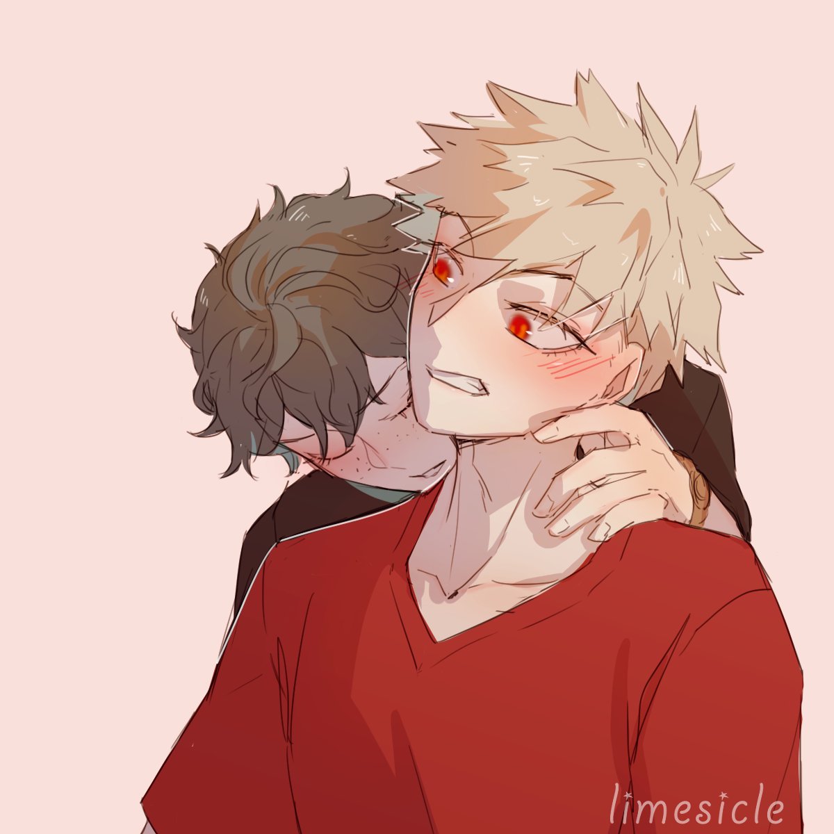 more kiss prompt things from tumblr #katsudeku #bakudeku, image size:1200x1200