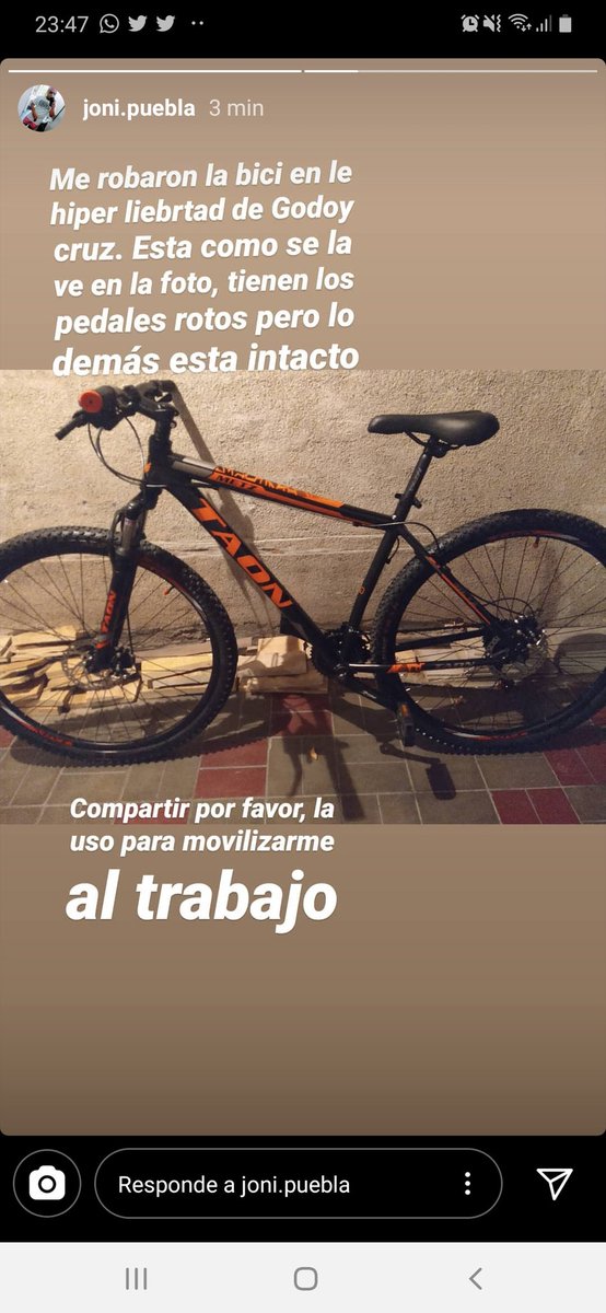 Le robaron la bici a mi hermano. Por favor, compartan la publicación. Está desesperado.