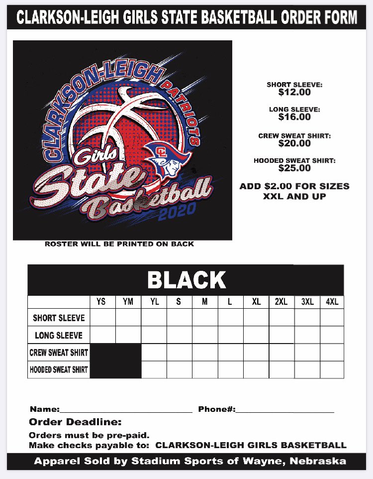 Take State Lady Patriots!!  Get a tshirt to support our girls’ basketball team at state.