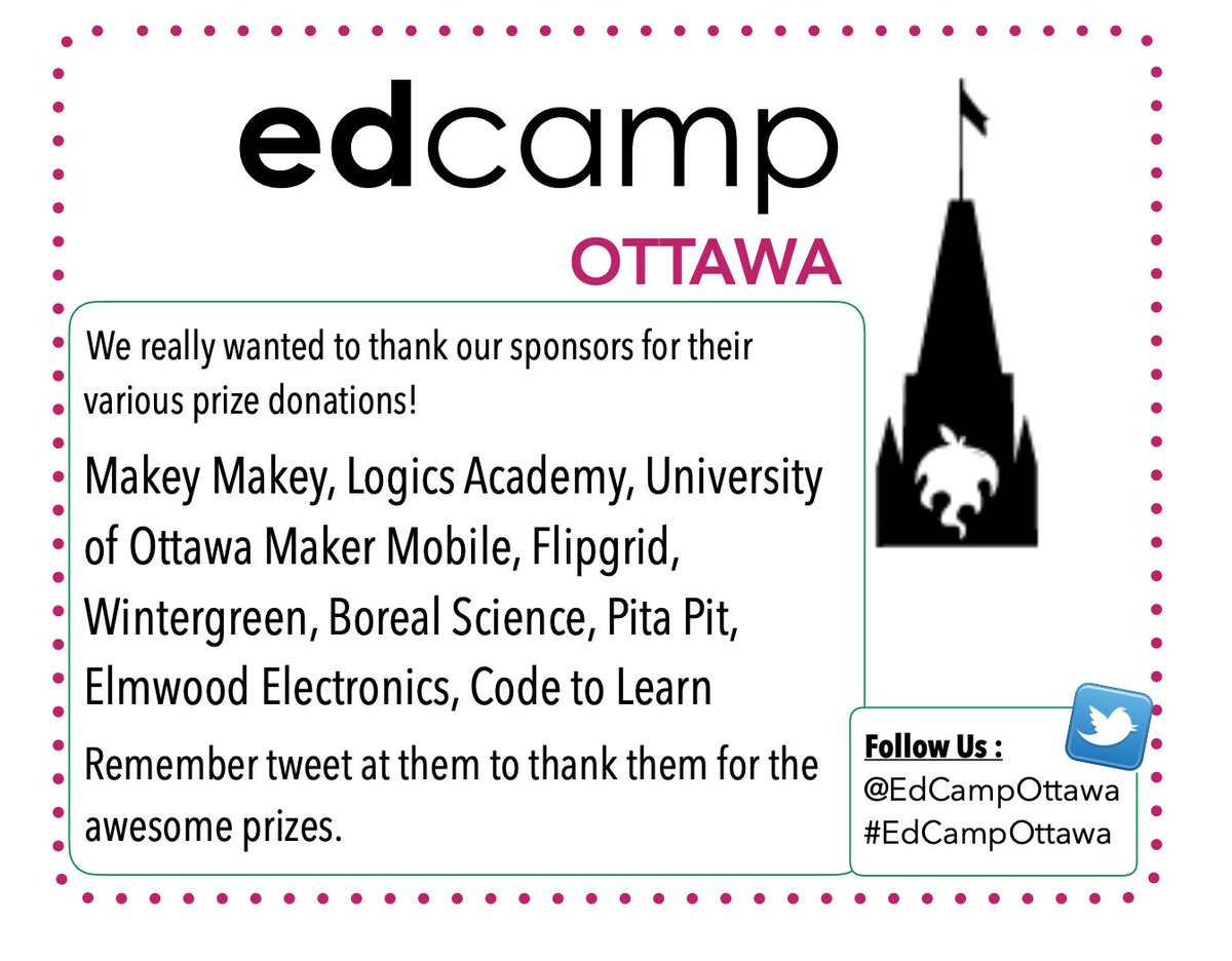 What a GREAT day! A BIG thank you to all of our sponsors who donated prizes! #EdCampOttawa