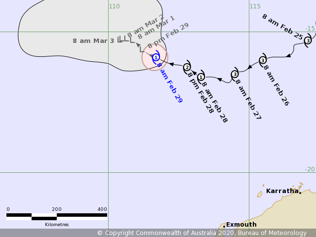BOM_WA's tweet photo. Ferdinand is expected to weaken below cyclone intensity later today as it moves to the northwest. #CycloneFerdinand https://t.co/B1MVXBYXhh https://t.co/IzwxuWLsv6