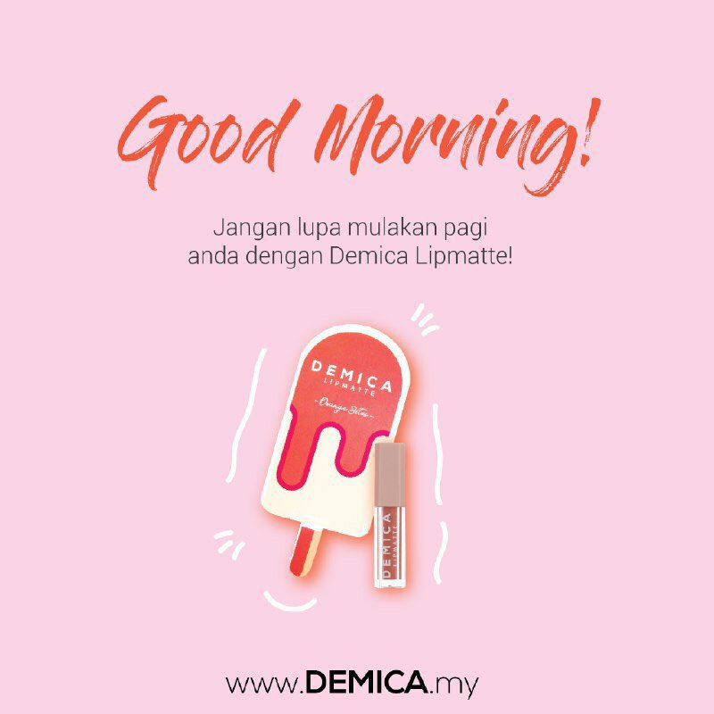 demicapasirmas's tweet photo. HAPPY WEEKEND DEMICA LOVERS

Nak keluar dating dgn #DemicaLipmatte warna apa harini? Dah calit lipmatte ice cream kat bibir baru boleh mulakan harini dgn ceriaaaa. No more masalah bibir kusam merekah or kering!💃🏻 .

#Demica #DemiCantik #DemicaIceCream #teamainpowers https://t.co/UEWlFxXqNM
