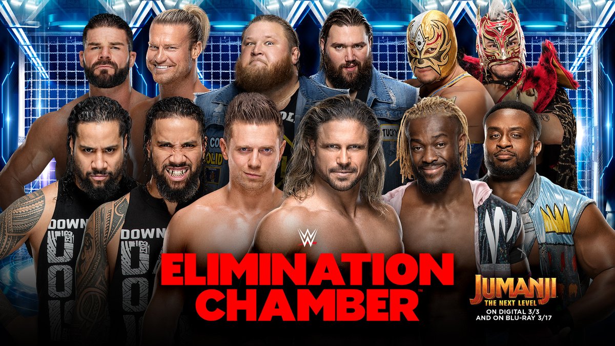 At #WWEChamber, @TheRealMorrison & @mikethemiz will defend their #SmackDown #TagTeamTitles against... ⭐#HeavyMachinery⭐#LuchaHouseParty⭐#TheNewDay⭐@HEELZiggler & @RealRobertRoode ⭐@WWEUsos...inside an #EliminationChamber! 😬https://bit.ly/2PBaRB0