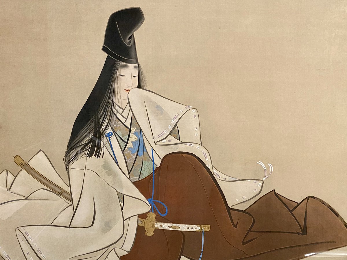 河野通紀 「 座す 」 肉筆 パステル画 人物画 美人画 福田美術館での「美人のすべて 初公開、松園の『雪女』」では松園の