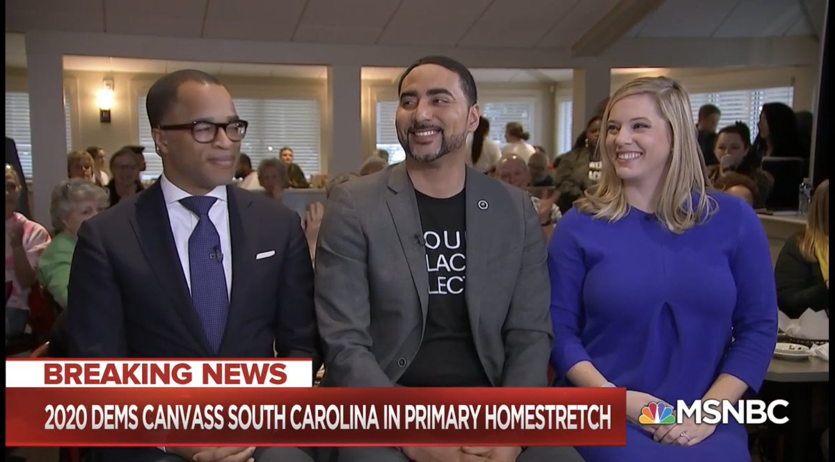 JustinBamberg's tweet photo. Thanks for having us on @TheBeatWithAri @MSNBC to talk the SC Dem Primary! 🇺🇸 Enjoyed it, and good discussion regarding @BernieSanders and @JoeBiden with our own @AlpertLoveday 💪🏽 At the END OF THE DAY, @realDonaldTrump GOTS TO GO 🙅🏽♂️#SCDemPrimary #Bernie2020 https://t.co/IMQMzKNIKS