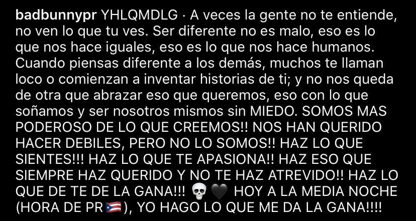 “ Abrazar eso que queremos , eso con lo que soñamos y ser nosotros mismos sin miedo “ Claro Benito