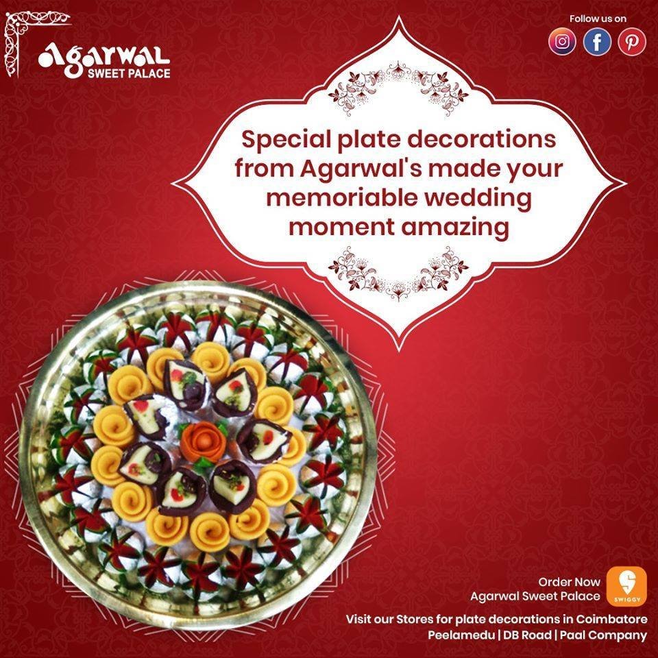 agarwal_cbe's tweet photo. Wonderful wedding celebration with amazing Agarwal's plate decorations to make the moment more special and beautiful!

https://t.co/MVrGoBJq0R

#specialsweet #coimbatore #sweets #plate #platedecor #platedecoration #agarwalsweet #bestsweetshop #sweetdecoration #platedecorationidea https://t.co/6FVJ4P36Dh