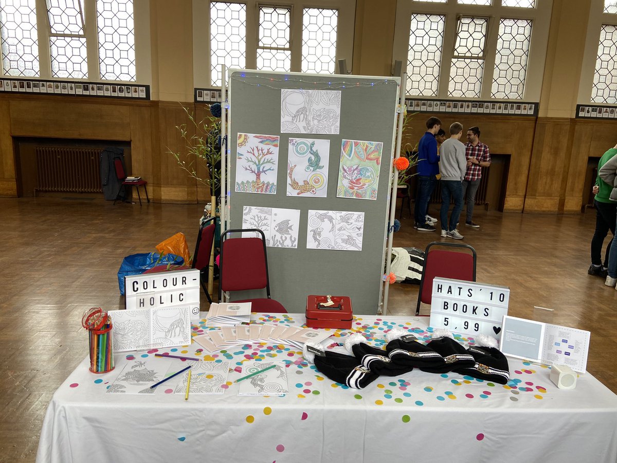 Colourholic1's tweet photo. Look forward to seeing everyone today at Market Day! Selling both Mindfulness Journals and Nottingham High School Bobble Hats. #yetradestand20 https://t.co/EfArqaA0b0