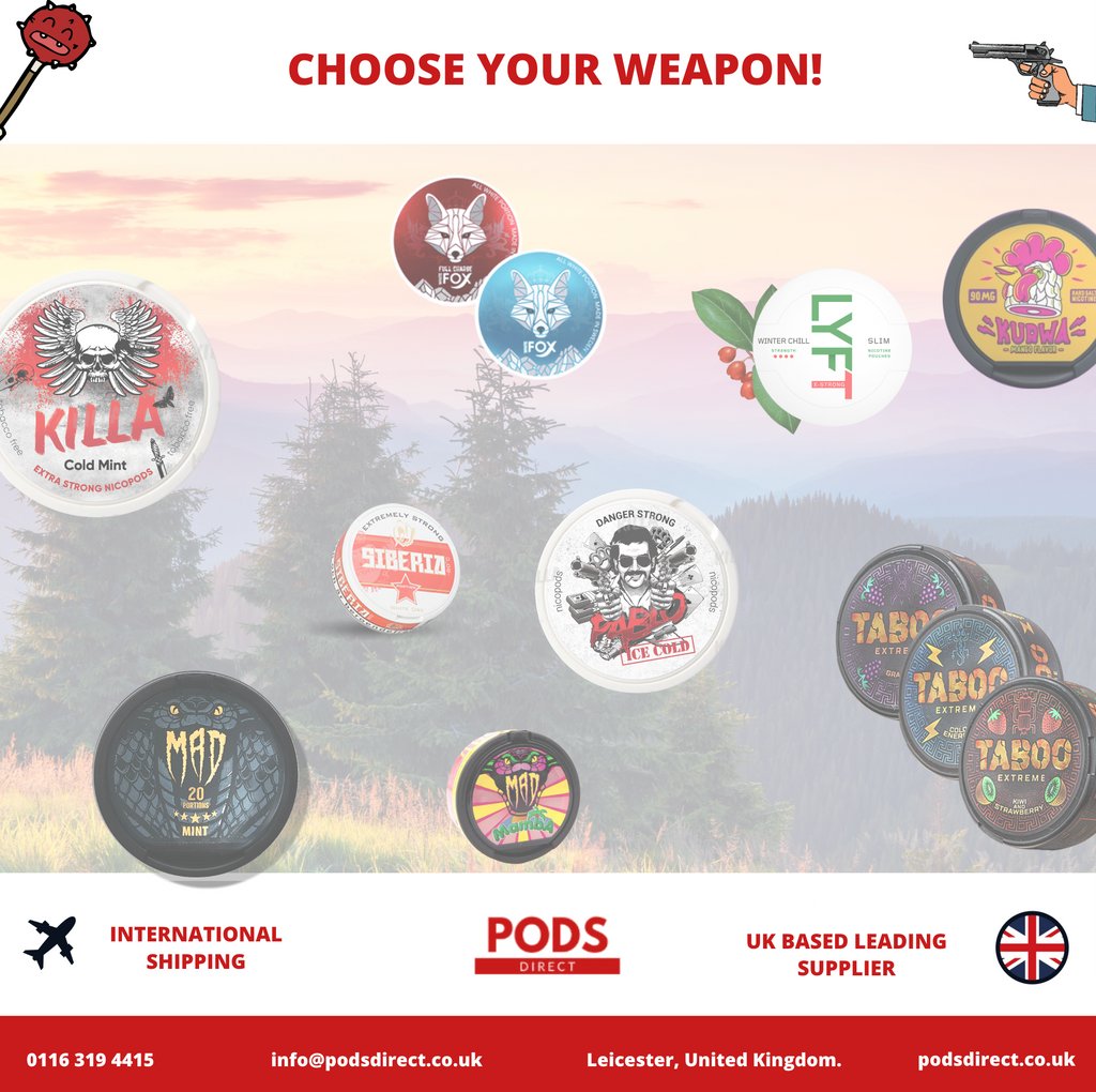 PodsDirect's tweet image. 🌴You're stranded on a desert island and you can only take one brand/flavour with you...

Which product are you taking? 🤷

👉 Head over to our website to try yours today!

📎 buff.ly/2P2ICdn

#snus #lyft #siberia #fox