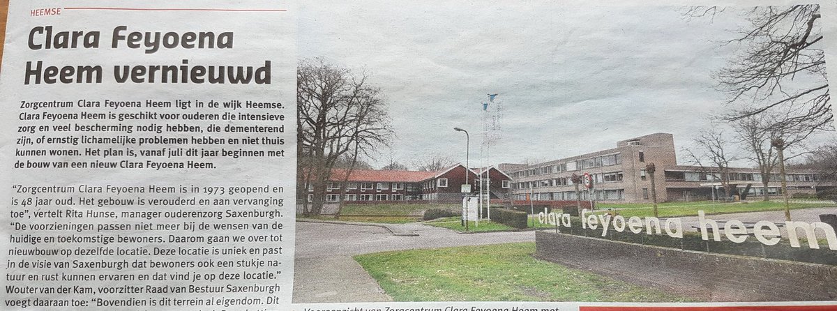 De volgende grote klus staat alweer op de planning. Na het #ziekenhuis gaan we verder met de #Ouderenzorg en we beginnen met #ClaraFeyoenaHeem #Hardenberg. 
We zijn volop in beweging...
<a href="/SaxenburghGroep/">Saxenburgh</a> <a href="/saxenburghbouwt/">Saxenburgh bouwt</a> #wonenzoalsthuis