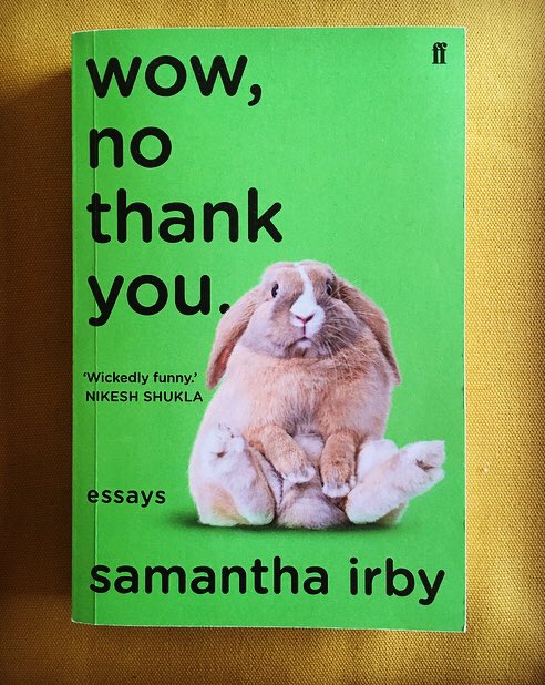 “Sure, sex is fun, but have you ever bent down to ask a dog its name?”There is no subject  @wordscience can’t make funny. Essays on food, blackness, DIY, hygiene, music and a brilliant story about Abbi Jacobson making Irby’s book ‘Meaty’ into a TV show. Out April  @FaberBooks /12