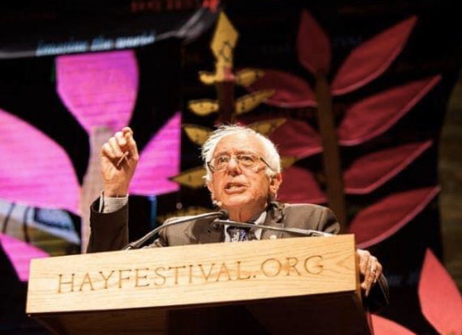 WelshForBernie's tweet photo. Bernie Sanders at Hay Festival in Wales, June 2017.
#WelshAmericansForBernie #BernieSanders #HayFestival #Wales https://t.co/CRiuYnGjKa