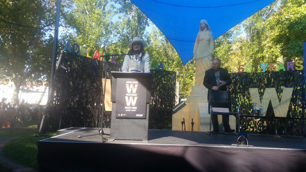 SLSA's tweet photo. The Hon Rachel Sanderson MP announces the winner of the Premier’s Award #AFAL #adlww #AdelWritersWeek https://t.co/xRRwaKoAir