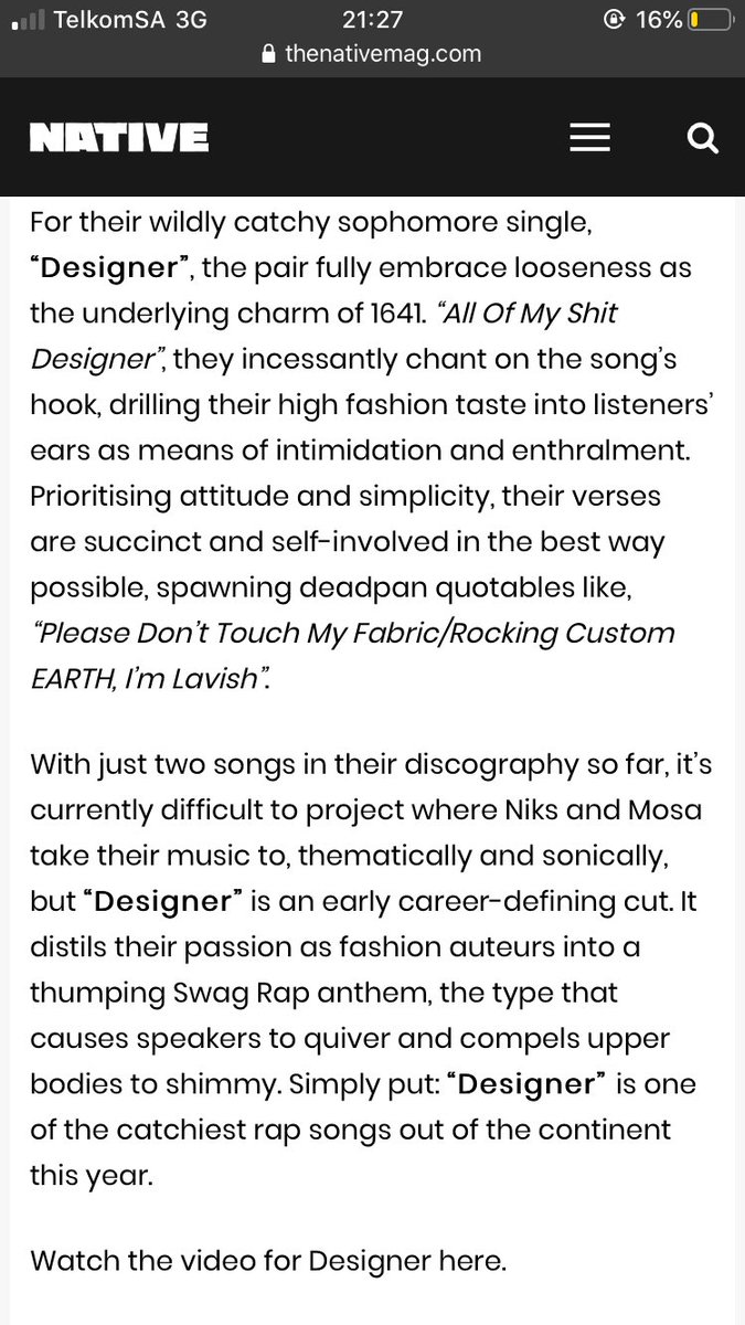 __1641__'s tweet photo. We are @NativeMag ‘s Rap Song of The Week,shoutout to @dennisadepeter #41WORLD #DESIGNERSZN #TapeMode https://t.co/mk3Qw2sx9y 🤳🏼🇳🇬🤝🇿🇦☄️🌍 https://t.co/zV9Te0kKlA
