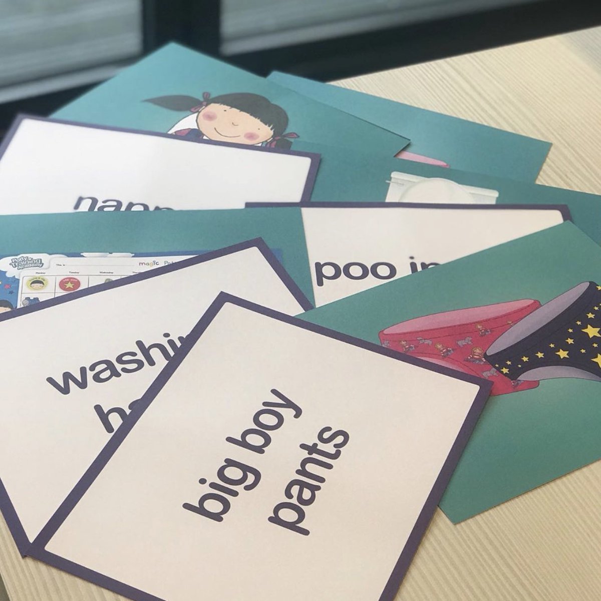 PottyTrainAcad's tweet photo. Flashcards are a great way for your little trainer to see through pictures what they have to do when it comes to potty training. Also they are great ti out up in the bathroom as a prompt to show your little trainer what to do! https://t.co/1CPXre9tTC