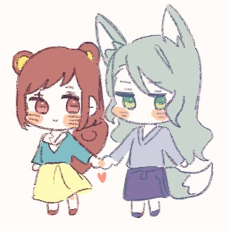 나린님이 합라 후에 그려주셨던 사요츠구 너무 소중해 늑사요랑 츠구람쥐🐺🐿 재업해도 된다는 걸 뒤늦게 봐서 지금 부랴부려 올립니다 다들 이 갓-큐티 아트를 봐주시길 #さよつぐ