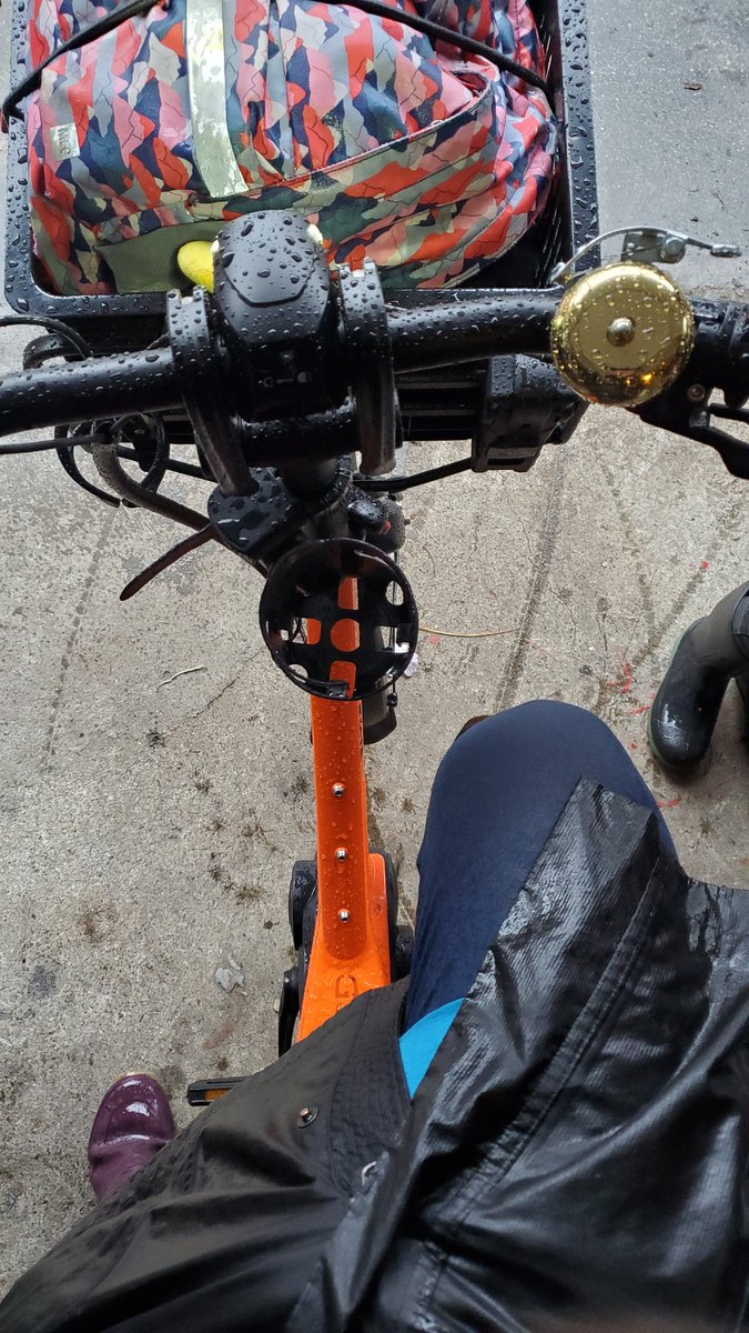  #Bike365 Day 59: Stopped at the pet store on the way home from school dropoff & bumped into a friend at the bike rack outside. Had a nice chat, went home with lots of cat food & a smile on my face. Less than pleasant school pickup run due to plentiful liquid sunshine. 12km