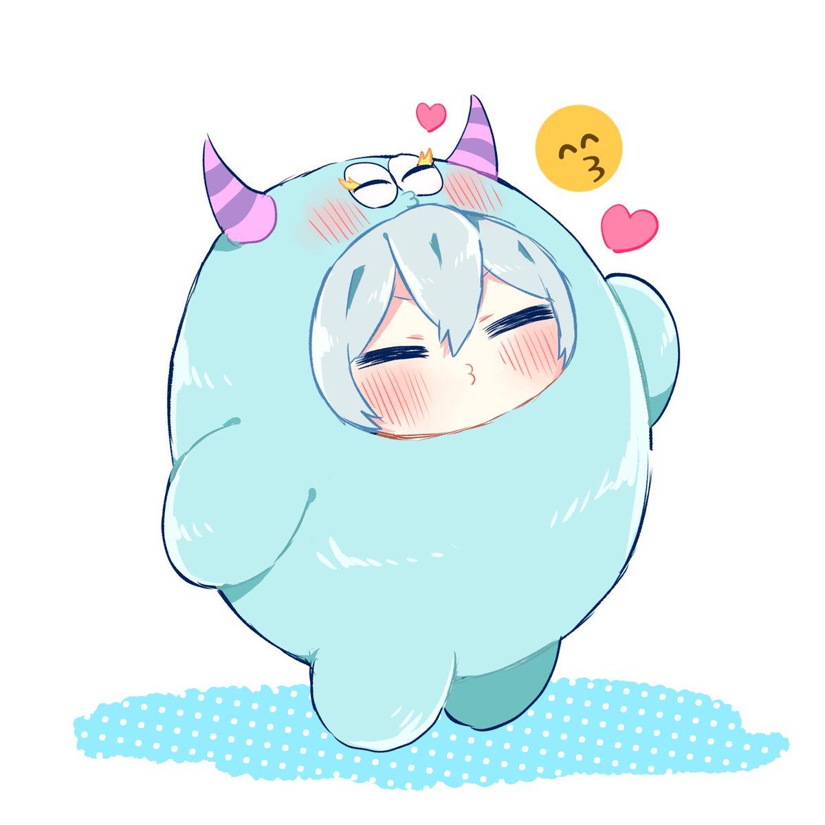 「にこめ!?
 #リプで送られてきた絵文字の表情で描く 」|西海リョウのイラスト