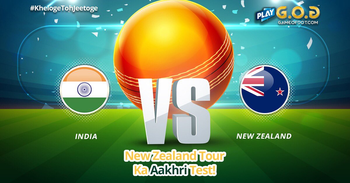 GameOfDot's tweet image. Can #TeamIndia end the New Zealand tour with a win?

#GameOfDot #KhelogeTohJeetoge #NZvIND #Test #TestMatch
