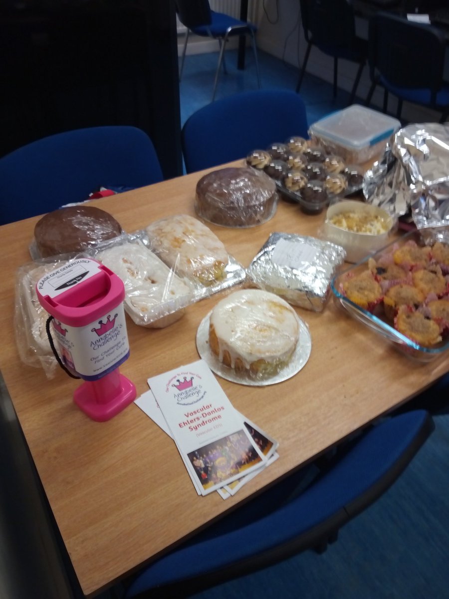 Cake sale at Cambridge ambulance station this weekend all in aid of Annabelle's challenge- vascular ehlers danlos syndrome. Anyone passing or on standby- come and eat some cake <a href="/EEAST_DLOSC/">LOMs South Cambs</a> <a href="/garethdoman/">Gareth Doman</a> <a href="/jamespaulnorman/">James Norman</a> <a href="/PaulM1962/">Paul Marshall</a> <a href="/EastEnglandAmb/">EEAST Ambulance Service</a>