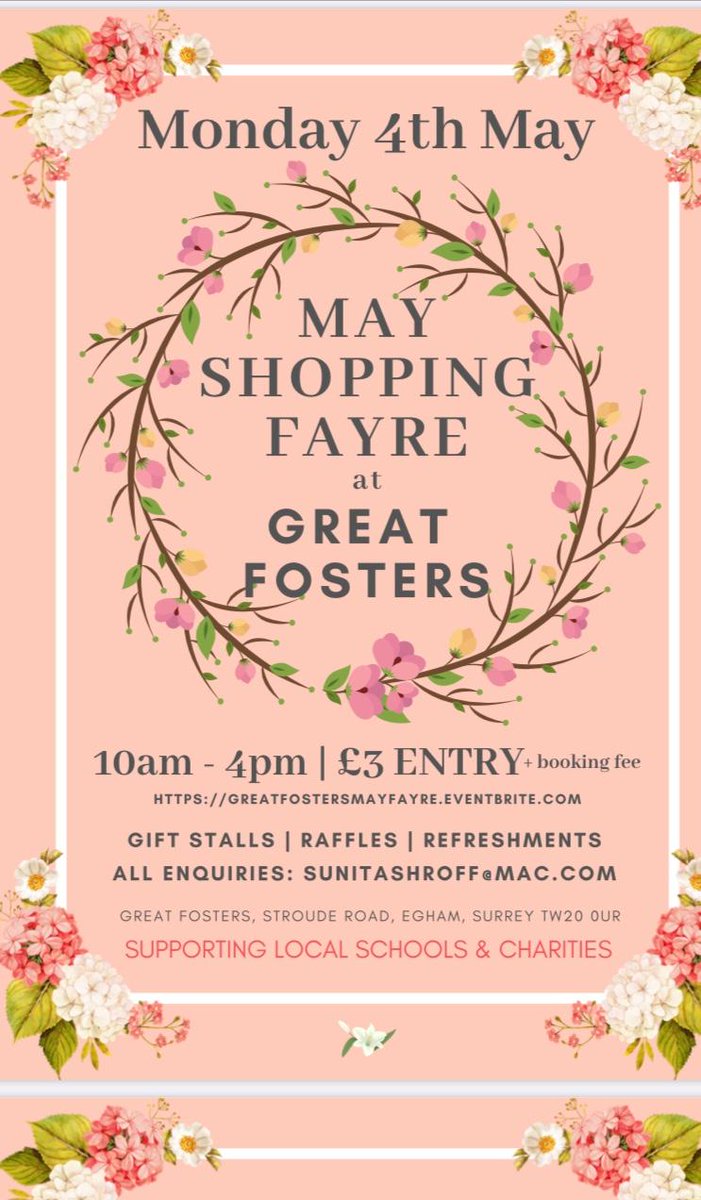 KCFoundationUK's tweet photo. This is going to be a wonderful event and one not to miss. They are supporting us which makes it even better👍Pop the date in your diary and you never know...you may spot a sequinned, tanned man floating around the cakes!! 😉#AWBS #greatfosters #fayre #windsor #ascot #egham https://t.co/NfbKeqRNTU