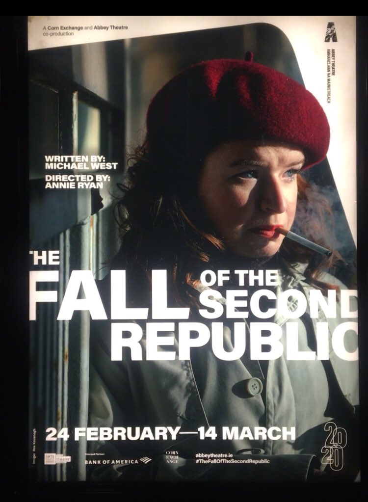 #TheFalloftheSecondRepublic is an absolute cracker. Incredible cast including my comedy soul mate @CamilleLucyRoss & my actual pal @dohnjoran who are both superb. Some of the funniest lines I will be repeating forever. @m_r_west & @annieryanwest I adore you. @thecornexchange 4lyf