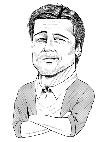 クリスタの練習でこれはブラッド・ピットです 