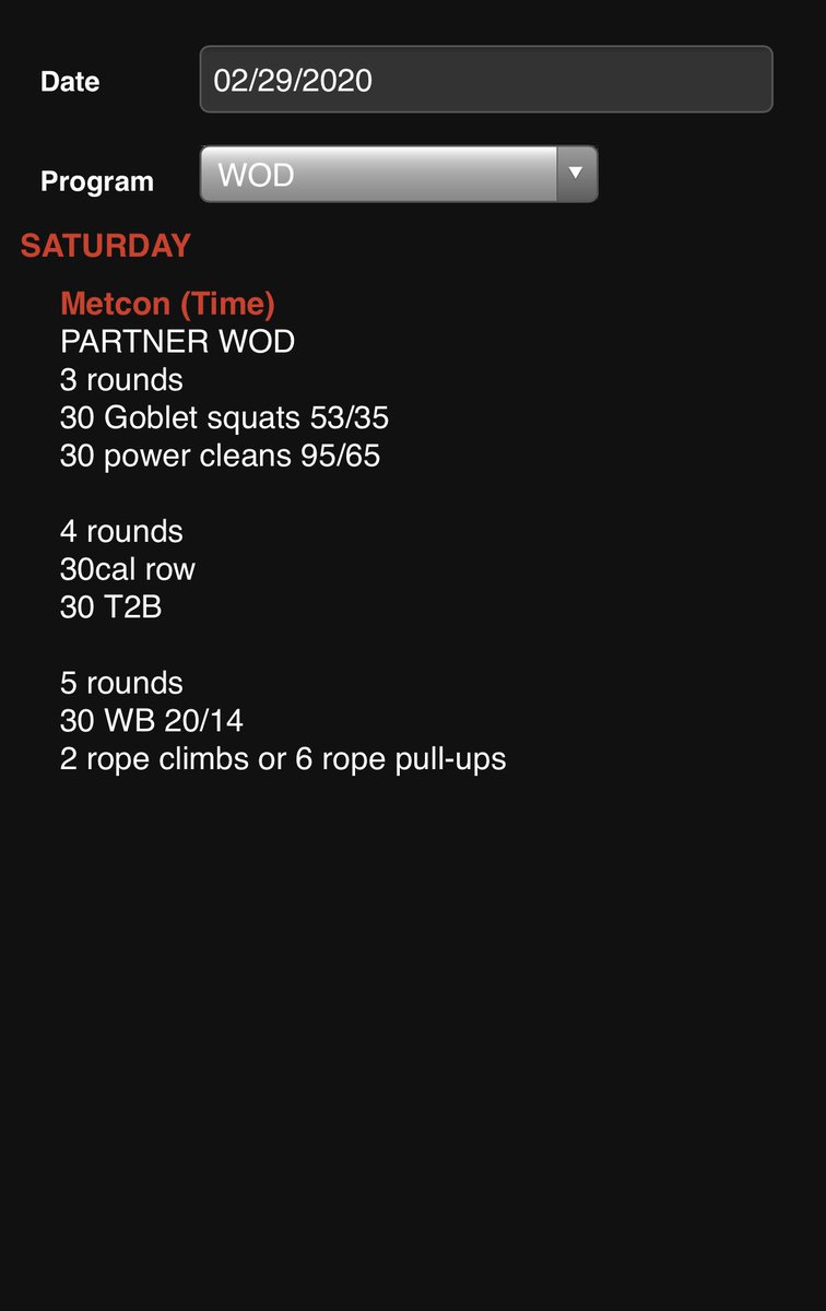CrossFit_NQ's tweet photo. Today’s #WOD:
Partner workout Saturday with goblet squats, power cleans, rowing, toes-to-bar, wallballs and rope climbs. See you at 830AM! 💪🏻
#CFNQ #CrossFit
____________________
https://t.co/vT8S2TFJcs https://t.co/rQ1d9e3qaY