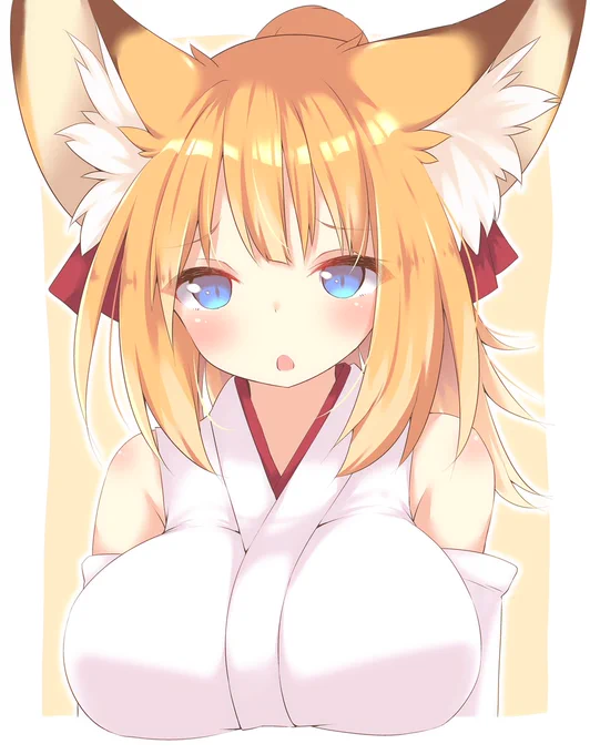 視線を感じるキツネさん 