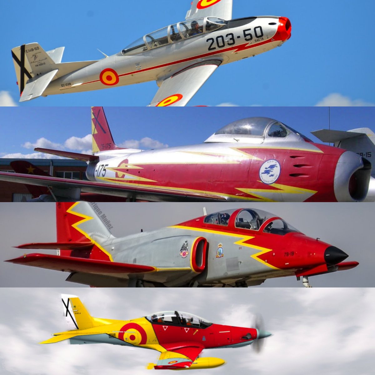 TORRECILLA13's tweet photo. Llamadme anclado, perooooooo, no lo veo, no!
Tal vez sea por declararme fan n°1 del #HA200, o por la belleza del F86 #Sabre o por el acostumbrado a mis retinas #C101, pero amigo #Pilatus, te lo tienes que currar mucho. Como siempre HONOR Y GLORIA para los que cabalgan en ellos. https://t.co/g27j65lpQS